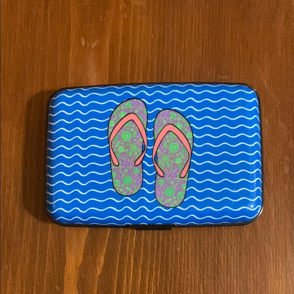 Flip Flop Design Wallet - Blue and Pink